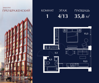 Квартира 35,8 м², 1-комнатная - изображение 1