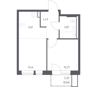 Квартира 35,3 м², 1-комнатная - изображение 1