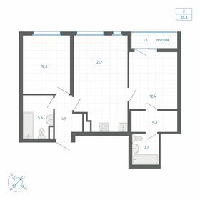 Квартира 65,3 м², 2-комнатная - изображение 1