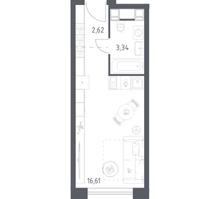 Квартира 22,6 м², студия - изображение 1