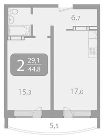 Квартира 45,1 м², 2-комнатная - изображение 1