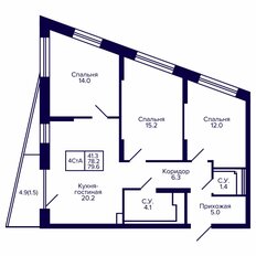 Квартира 79,7 м², 4-комнатная - изображение 2