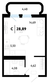 Квартира 28,9 м², студия - изображение 1