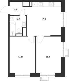 Квартира 52,5 м², 2-комнатная - изображение 1