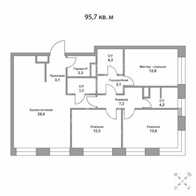 Квартира 95,7 м², 4-комнатная - изображение 1