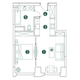 Квартира 40,7 м², 2-комнатная - изображение 2