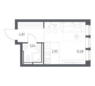 Квартира 23,5 м², студия - изображение 1