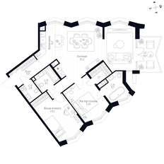 Квартира 98,2 м², 3-комнатная - изображение 1