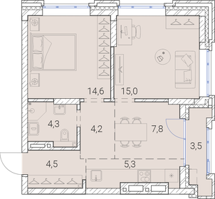 Квартира 59,2 м², 3-комнатная - изображение 1