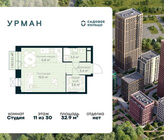 Квартира 32,9 м², студия - изображение 1