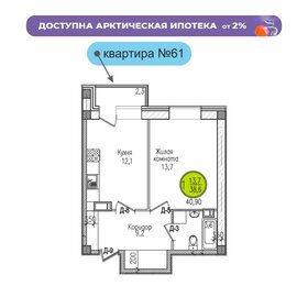 Квартира 40,9 м², 1-комнатная - изображение 1