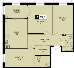 Квартира 92,3 м², 3-комнатная - изображение 1