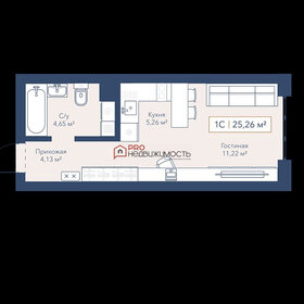 Квартира 25,3 м², 1-комнатная - изображение 1