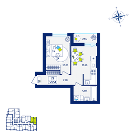 Квартира 38,5 м², 1-комнатная - изображение 1
