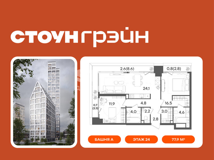 76,7 м², 2-комнатная квартира 80 065 488 ₽ - изображение 40