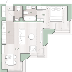 Квартира 50,7 м², 1-комнатная - изображение 2