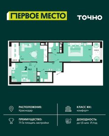 Квартира 70,2 м², 2-комнатная - изображение 1