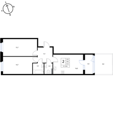 Квартира 63,3 м², 2-комнатная - изображение 2