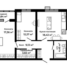 Квартира 67,2 м², 2-комнатная - изображение 2