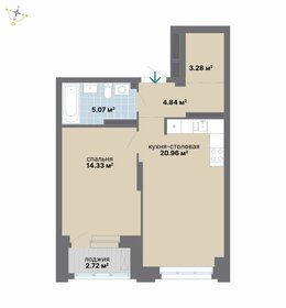 Квартира 51,5 м², 1-комнатная - изображение 2
