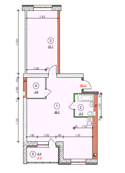 69,4 м², 2-комнатная квартира 6 454 200 ₽ - изображение 45