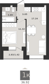 Квартира 36,9 м², 1-комнатная - изображение 1