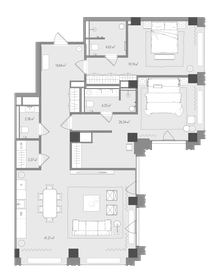 Квартира 121 м², 2-комнатная - изображение 2