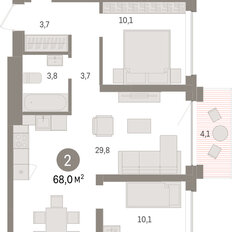 Квартира 68 м², 2-комнатная - изображение 3