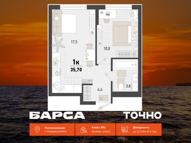 Квартира 35,7 м², 1-комнатная - изображение 1