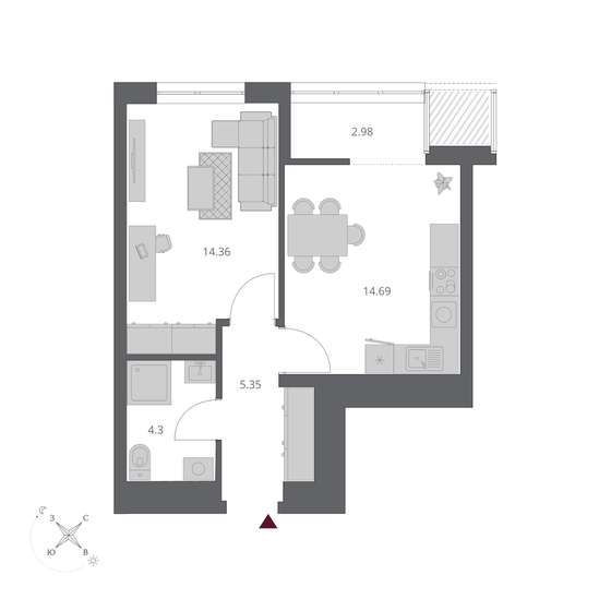 42 м², 1-комнатная квартира 8 200 000 ₽ - изображение 80