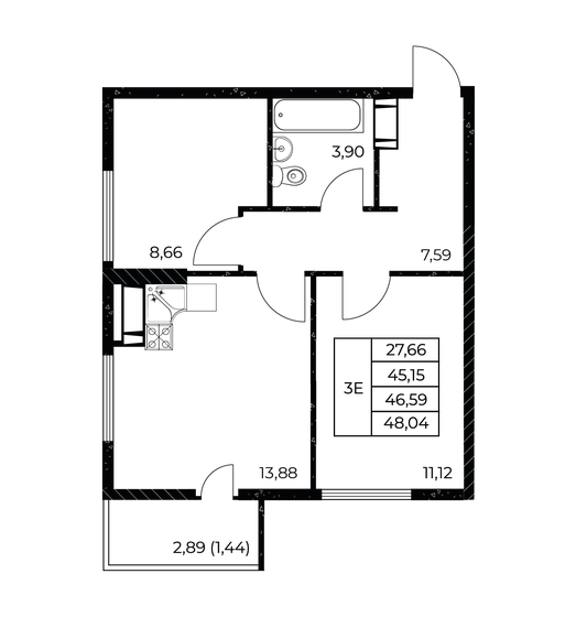 48 м², 2-комнатная квартира 7 200 000 ₽ - изображение 92