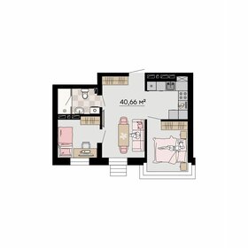 Квартира 40,7 м², 3-комнатная - изображение 1