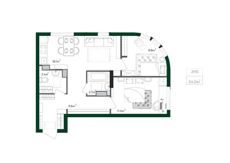 50 м², 2-комнатная квартира 3 450 000 ₽ - изображение 65