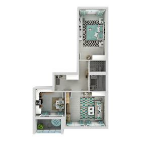 Квартира 59,7 м², 2-комнатная - изображение 2