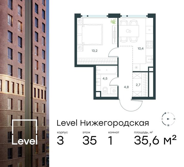 36 м², 1-комнатная квартира 16 000 000 ₽ - изображение 73