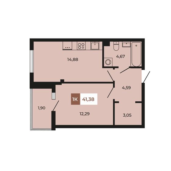 47,8 м², 1-комнатная квартира 4 320 000 ₽ - изображение 17