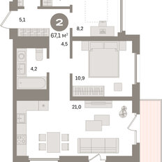 Квартира 67,1 м², 2-комнатная - изображение 3