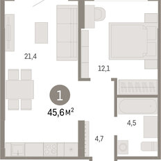 Квартира 45,6 м², 1-комнатная - изображение 3