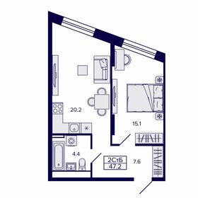 Квартира 47,2 м², 2-комнатная - изображение 1