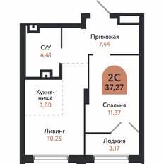 Квартира 37,3 м², 2-комнатная - изображение 2