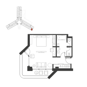 Квартира 53,5 м², 1-комнатные - изображение 1