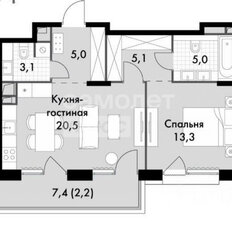 Квартира 54,2 м², 2-комнатная - изображение 2