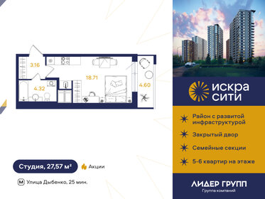 Квартира 27,6 м², студия - изображение 1