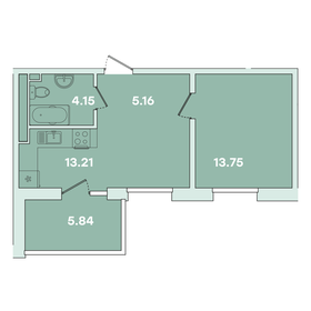 Квартира 42,1 м², 1-комнатная - изображение 1