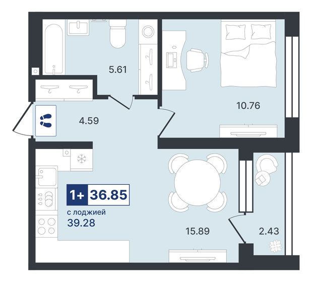 30,7 м², 1-комнатная квартира 4 000 000 ₽ - изображение 72
