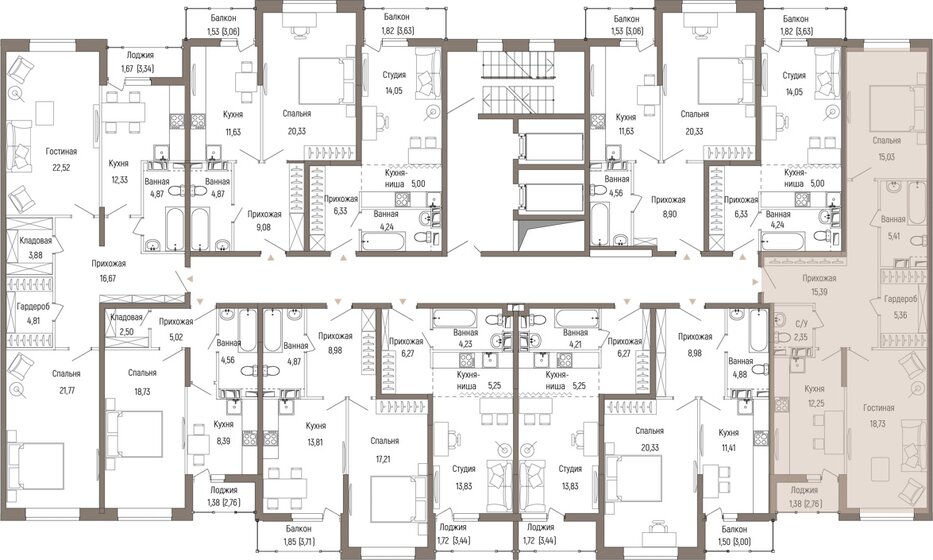 76,9 м², 2-комнатная квартира 17 940 000 ₽ - изображение 72