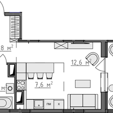 Квартира 33,1 м², студия - изображение 2