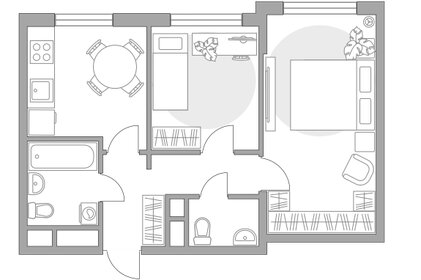 Квартира 49,4 м², 2-комнатная - изображение 1