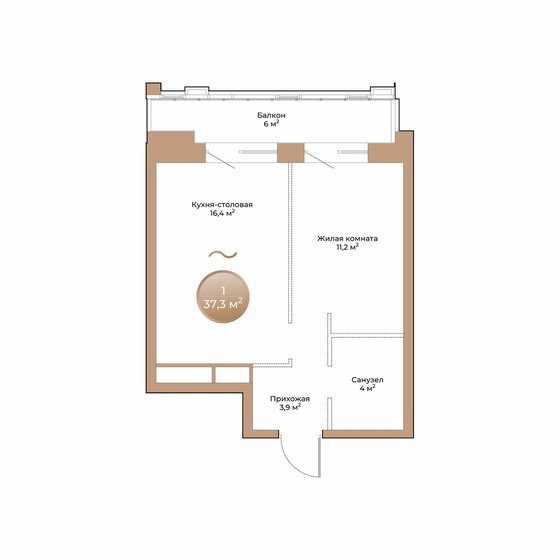 24 м², квартира-студия 3 999 000 ₽ - изображение 78