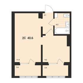Квартира 40,6 м², 2-комнатная - изображение 1
